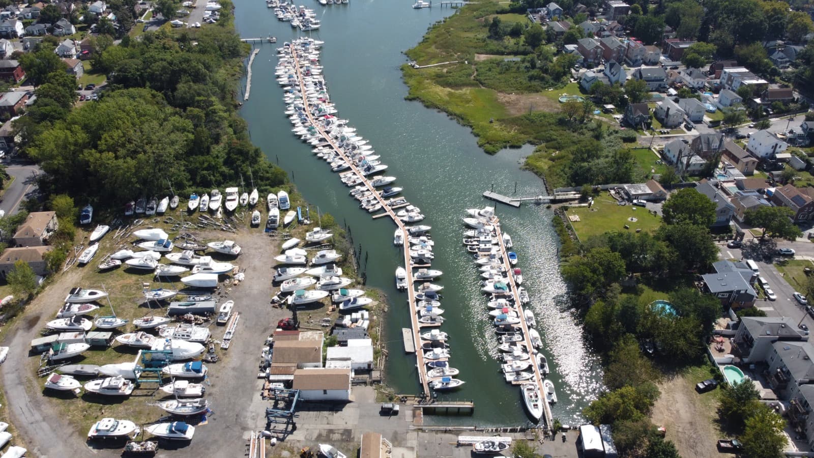 Bronx Marina aluminum floating dock with WPC decking