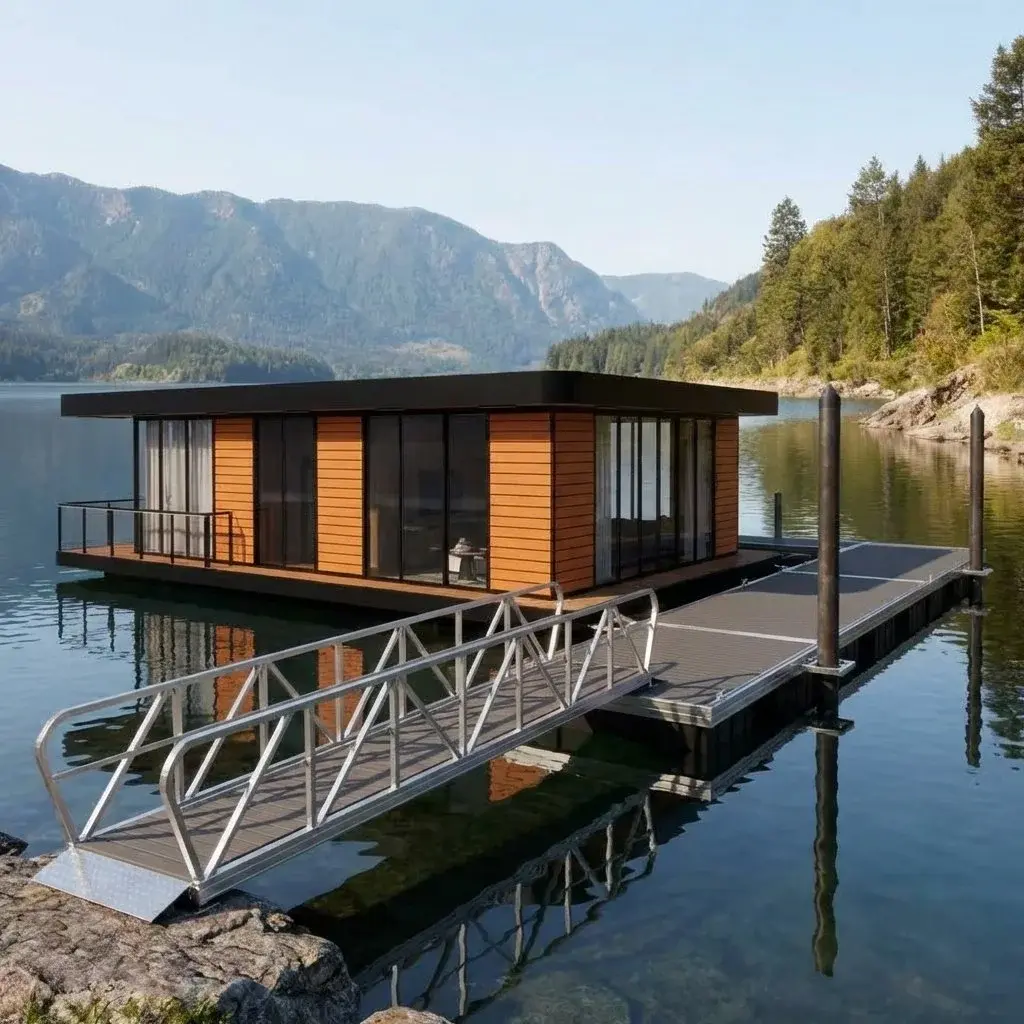 Custom aluminum dock house with covered slip