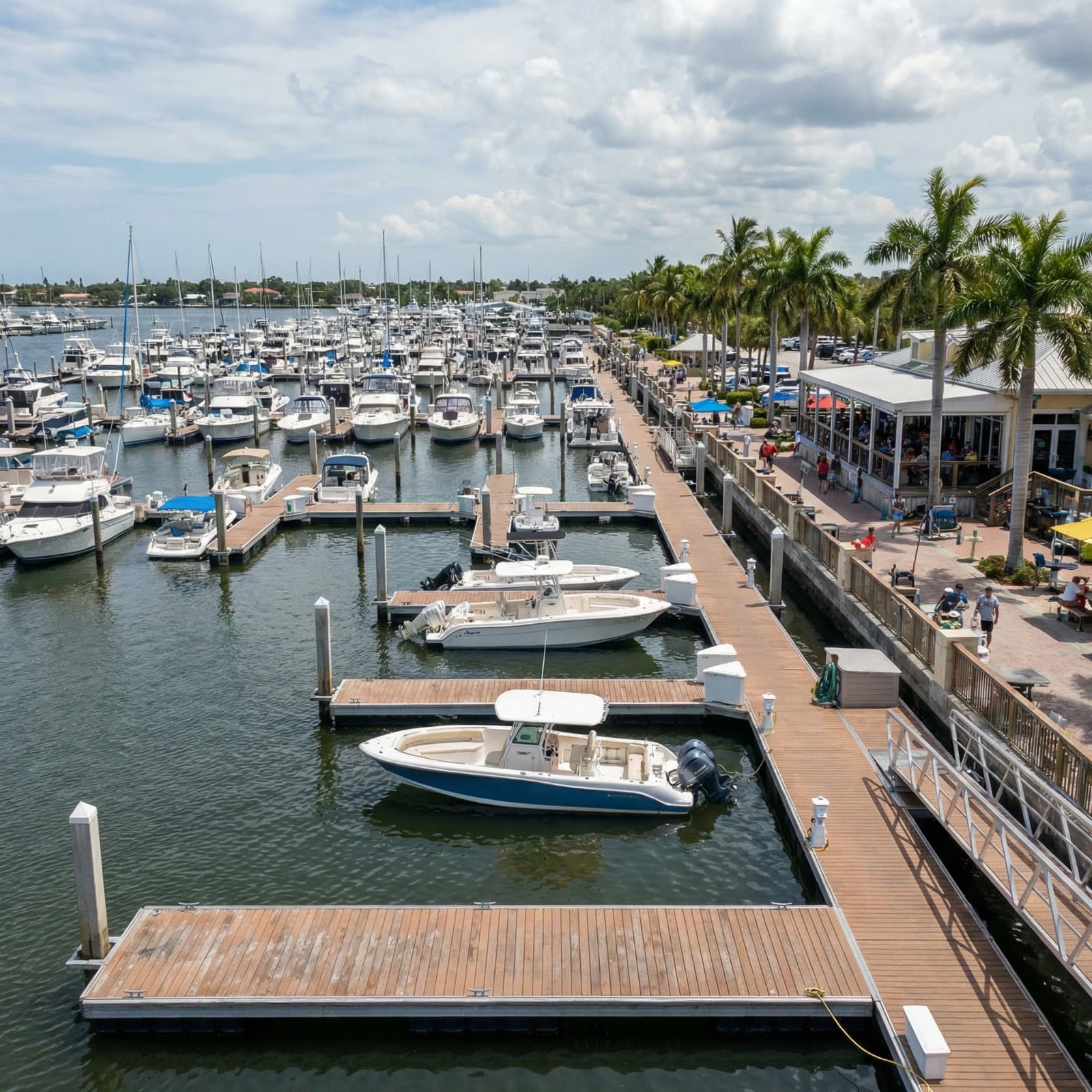 Commercial marina — full floating dock system