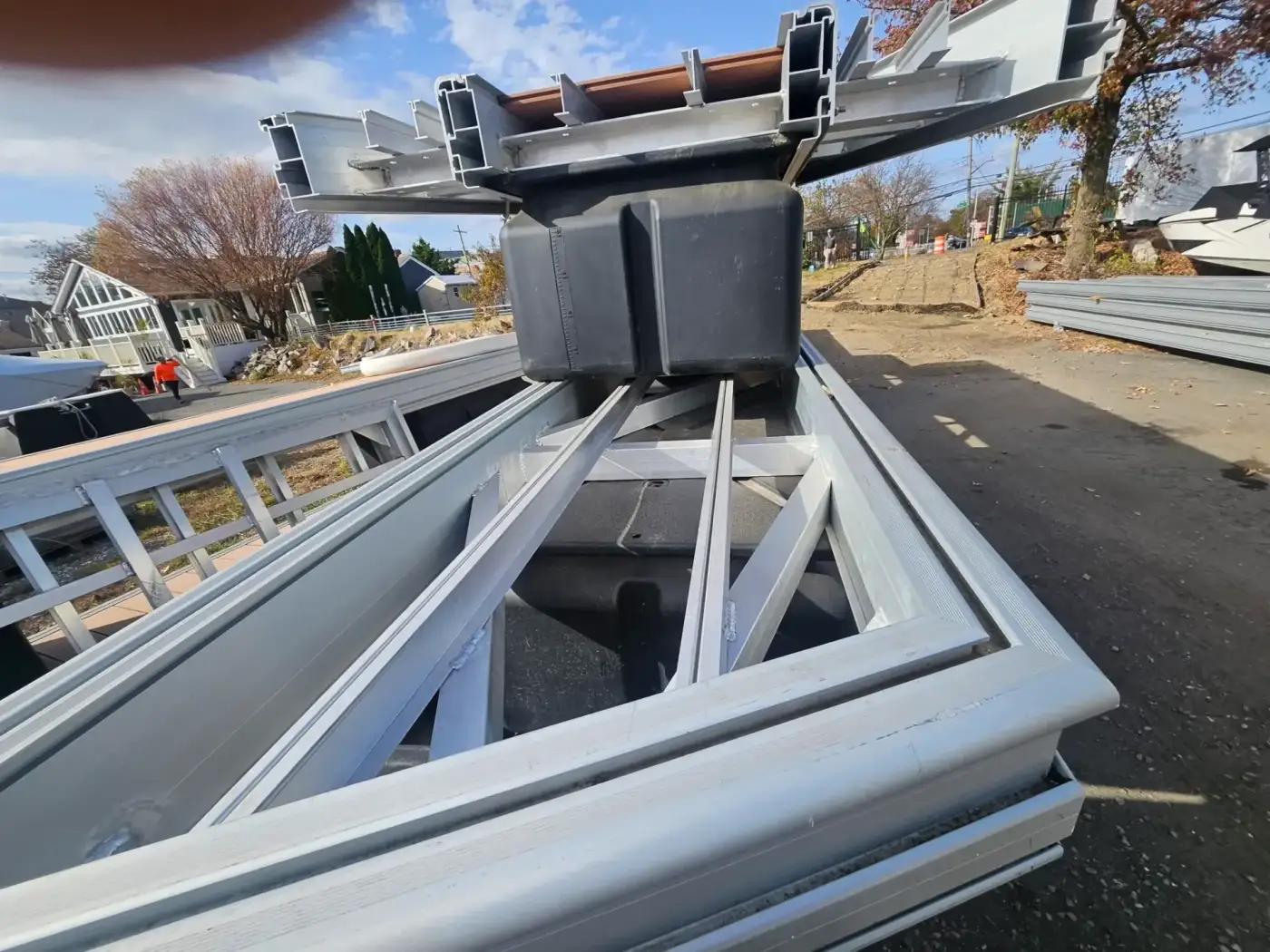Completed residential aluminum floating dock