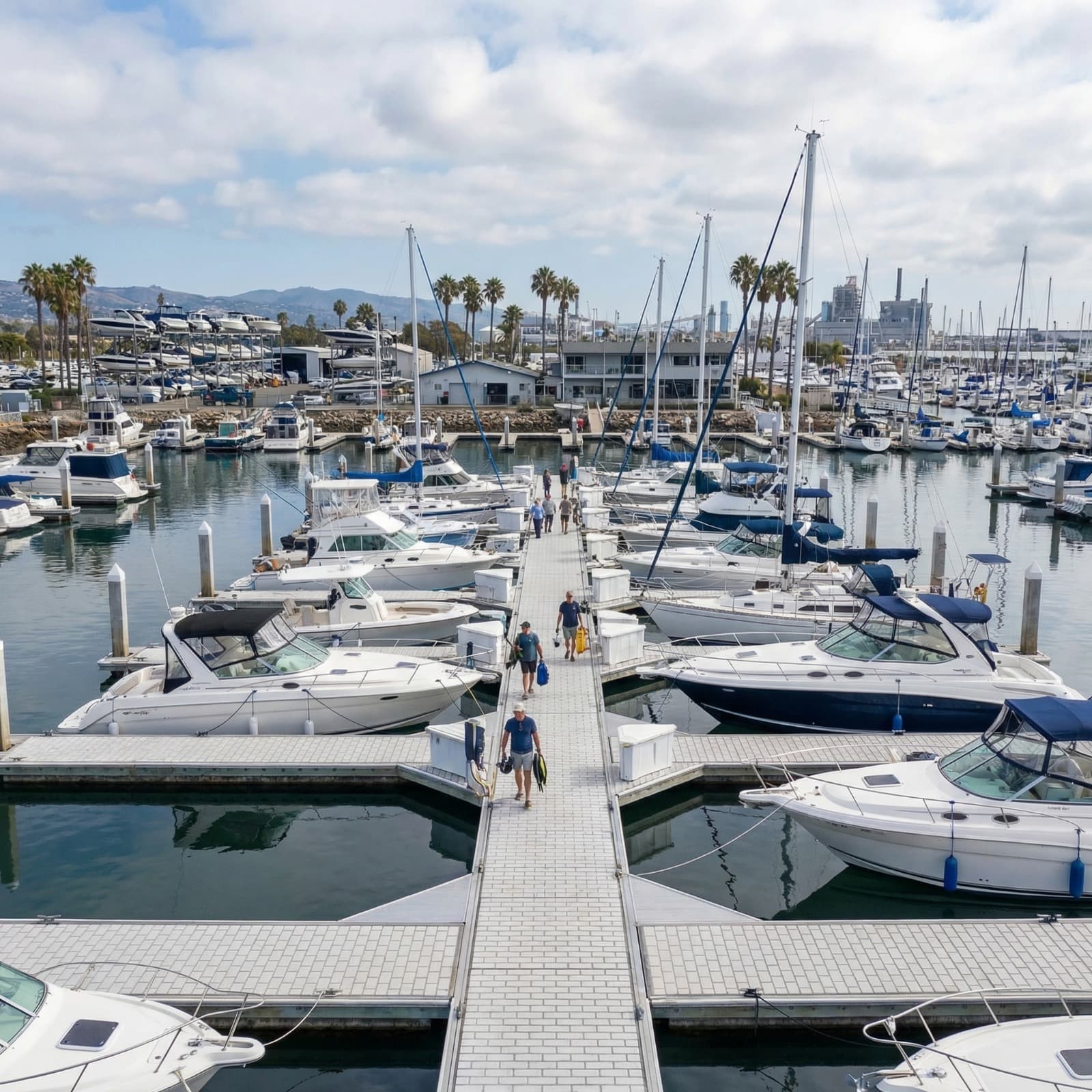 SoCal marina — commercial aluminum dock system